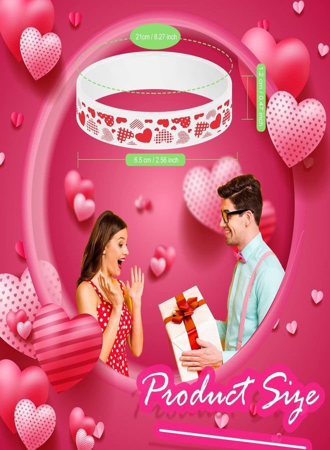 Yilloog 60 Pcs Valentine's Day Wristband Valentine Heart Silicone Bracelets Rubber Bulk Valentines Day Accessories for Kids School Classroom Exchange Gifts Wedding Party Favors Decoration - Image 4