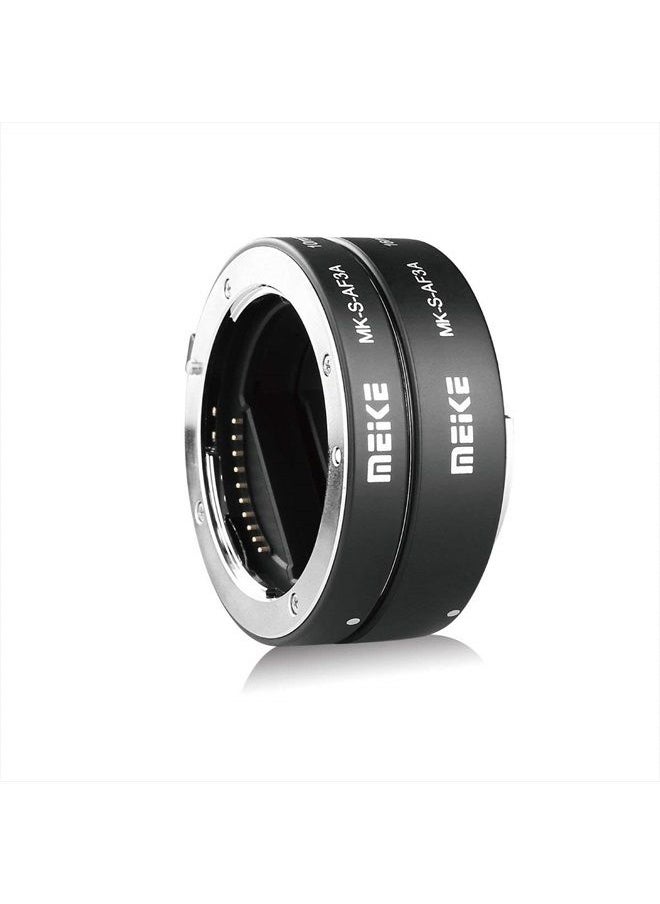 Meike - MEIKE MK-S-AF3A Metal Auto Focus Macro Extension Tube Adapter Ring (10mm+16mm) for Sony Mirrorless E-Mount FE-Mount A7 NEX Camera A7 A7M2 NEX3 NEX5 NEX6 NEX7 A5000 A5100 A6000 A6300 A6500 A9 A7III - Image 1