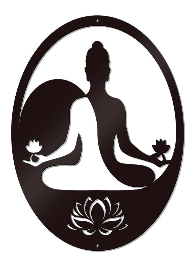 KOYILTD Black Metal Zen Wall Art Buddha Wall Decoration Spiritual Meditation Decor Zen Room Decor Lotus Wall Decor For Bedroom Living Room Yoga Studio Office (Tai Chi) - Image 1