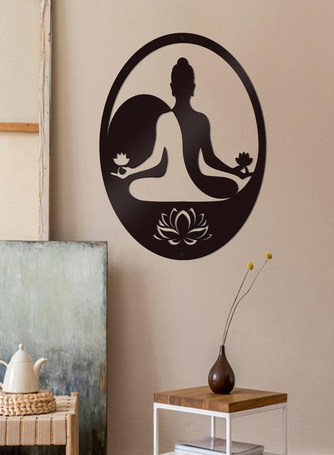KOYILTD Black Metal Zen Wall Art Buddha Wall Decoration Spiritual Meditation Decor Zen Room Decor Lotus Wall Decor For Bedroom Living Room Yoga Studio Office (Tai Chi) - Image 5