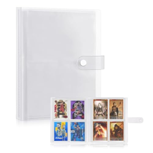 PATPAT® 240Pcs Card Holder 2.55*3.34ft Per Cell Trading Cards Organizer Holder Double Sided Transparent Card Collection Book with Snap Button Closure Game Trading Card Holder Photo Card Binder - Image 1