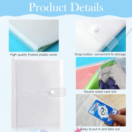 PATPAT® 240Pcs Card Holder 2.55*3.34ft Per Cell Trading Cards Organizer Holder Double Sided Transparent Card Collection Book with Snap Button Closure Game Trading Card Holder Photo Card Binder - Image 3