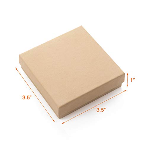 GEFTOL Jewelry Gift Boxes 40 Pack 3.5x3.5x1 Inch Cardboard Jewelry Boxes,Small Gift Boxes for Jewelry Earrings Necklaces Handmade Bangles Bracelets(Brown) - Image 3