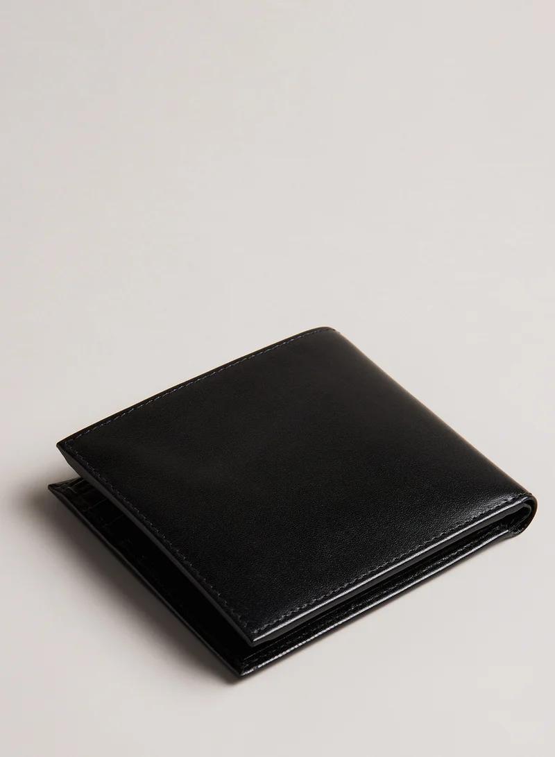 Ted Baker Embossed Corner Leather Bifold Coin Wallet