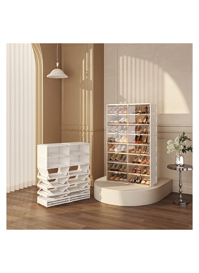 Home Box - Theon 32-Pair Shoe Cabinet with 8 Doors 34 x 138 x 85 cm - Image 1