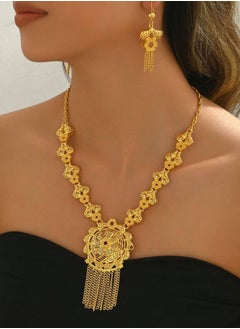 GOLDMAX 21k Gold Plated Necklace & Earrings Jewelry Set For Women  - Image 1