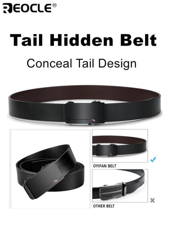 ريوكل حزام رجالي من جلد البولي يوريثان لارتداء الجينز مشبك أوتوماتيكي بدون أسنان إكسسوار عصير لبس العمل داخلي متين ومريح مع قابلية ضبط المقاس - Image 5