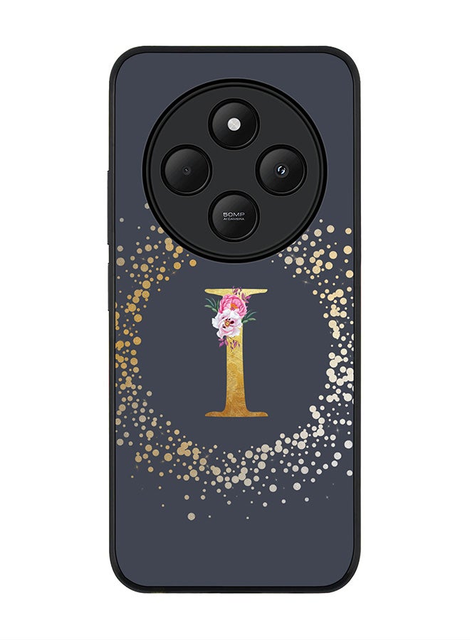 Stylizedd For Xiaomi Poco C75 Case,Slim fit Camera Protection, Shockproof Thin Phone cover - Custom Monogram Floral - I (Grey ) - Image 1