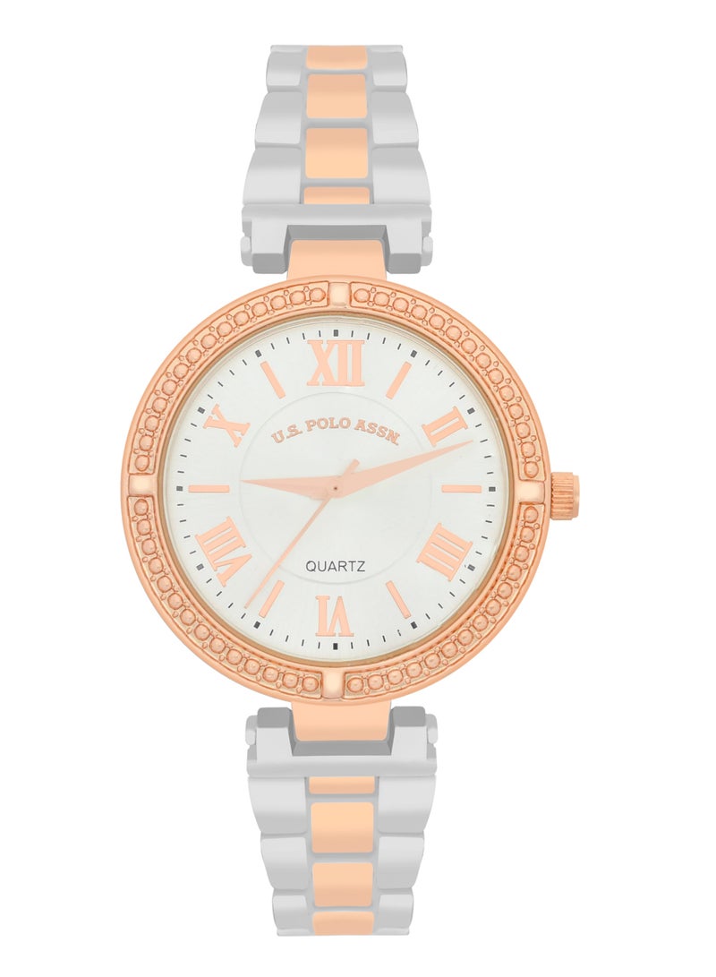 U.S. Polo Assn. Women's Quartz Analog dual tone watch and bracelet set  - Image 3