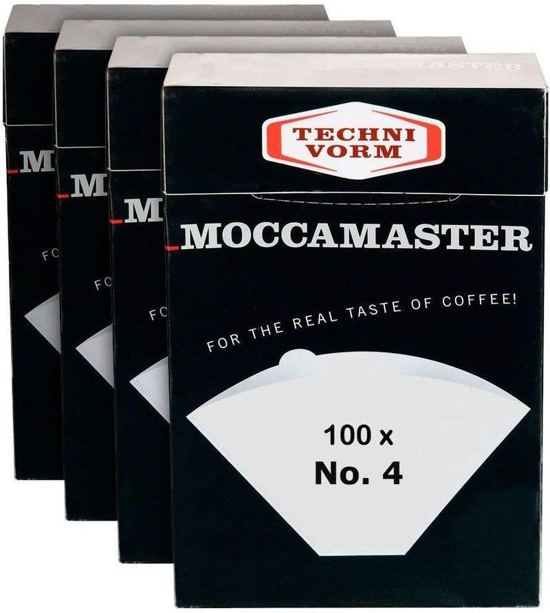Moccamaster Technivorm Moccamaster 85022 Filter No. 4, Paper, White, Pack of 4 Boxes x 100 Filters
