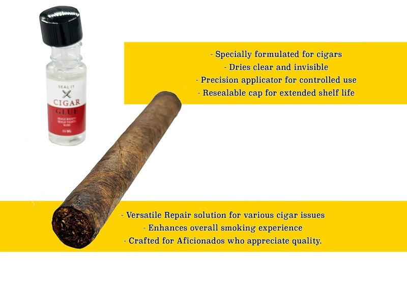 **Seal IT Cigar Glue** – يُستخدم لختم وإصلاح السيجارات وأوراق التبغ (مادة لاصقة طبيعية مشتقة من التبغ) (4 عبوات) - Image 3