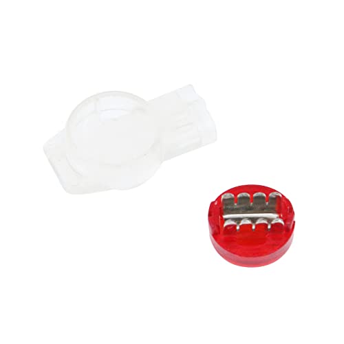 Antrader 100 Pcs Data Phone Wire Butt Splice 3 Ports UR Connectors Red Clear - Image 5