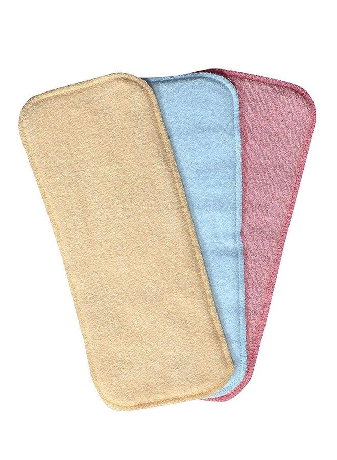 Crawl'in 4 Layer Nappy Cloth Liners Washable & Reusable Microfiber Insert Pads for Mild Leak Diaper Liner (Multicolor) Pack of 3