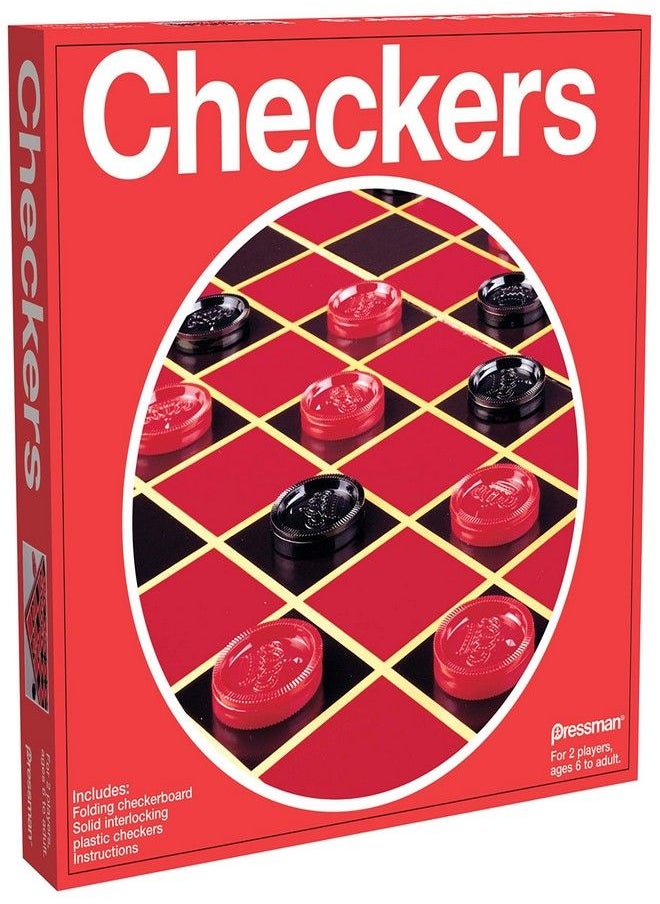 Pressman Pressman Checkers -- Classic Game With Folding Board and Interlocking Checkers ,5"  - Image 3