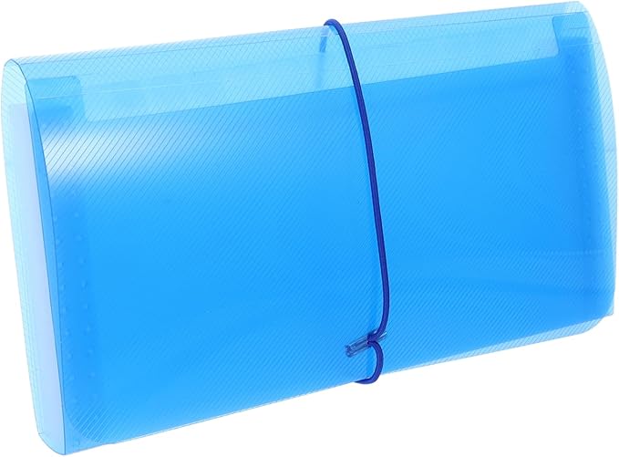 Portable Accordion Receipt Organizer with Multiple Slots for Bills and Documents Blue - Image 1