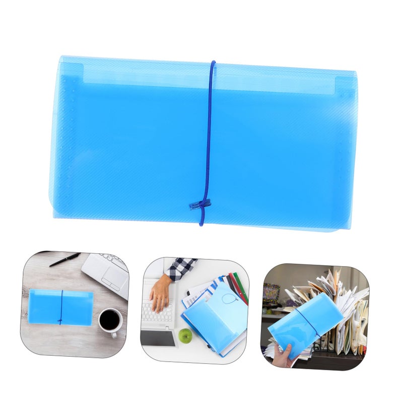 Portable Accordion Receipt Organizer with Multiple Slots for Bills and Documents Blue - Image 5