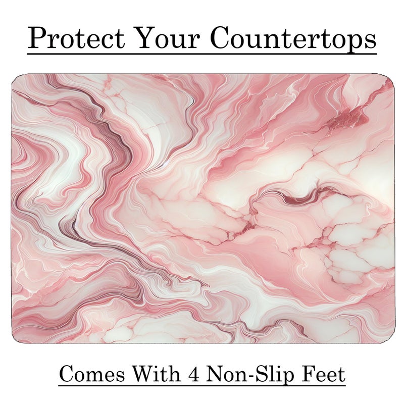 DAJDC Pink Marble Kitchen Glass Cutting Board Ocean Decorative Gift Marbled Granite Stone Rock Gift For Her Mom Wife (Pink 1) - Image 5