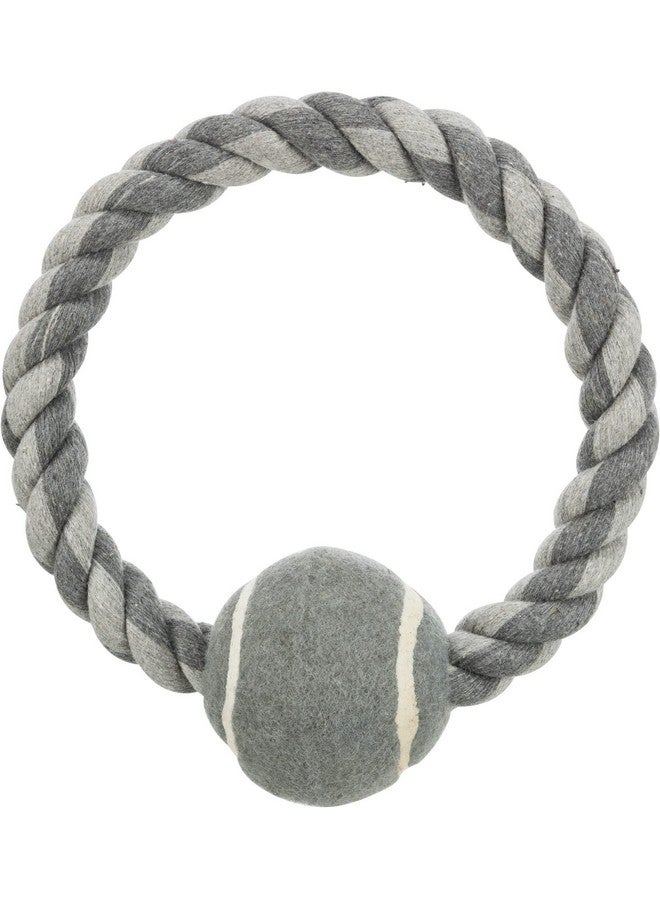 تريكسي حبل حلقي للعب مع كرة تنس، مصنوع من القطن/البوليستر، لعبة مضغ للكلاب من السلالات الصغيرة والمتوسطة، تساعد في الحفاظ على نشاط كلبك وصحته وتسلية (عبوة من 3 قطع) - Image 1