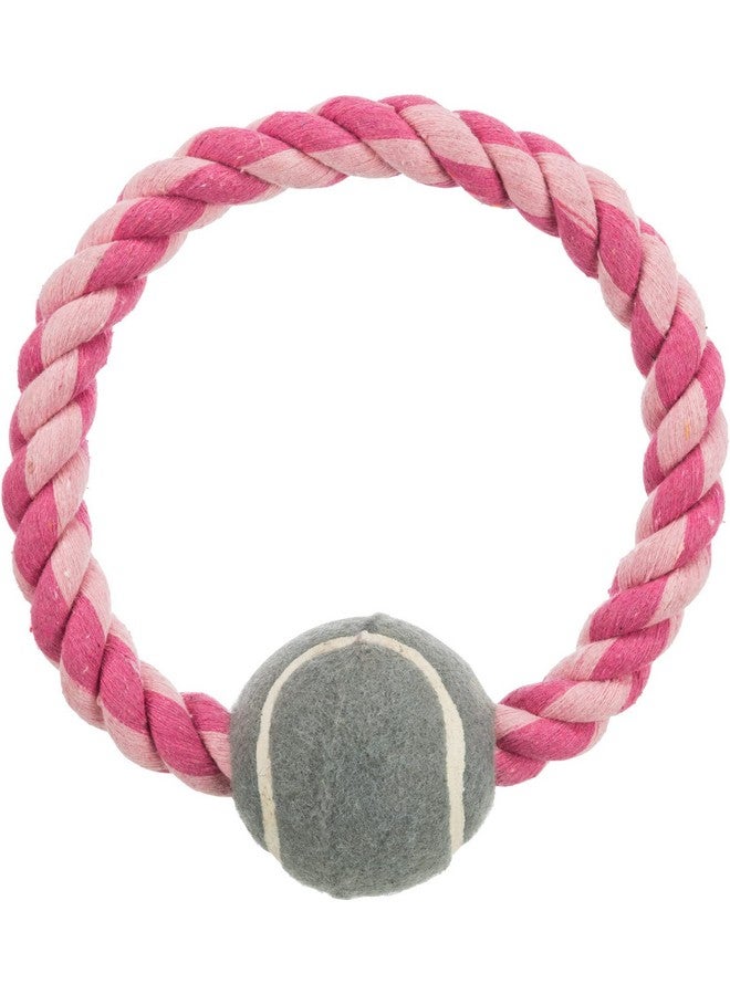 تريكسي حبل حلقي للعب مع كرة تنس، مصنوع من القطن/البوليستر، لعبة مضغ للكلاب من السلالات الصغيرة والمتوسطة، تساعد في الحفاظ على نشاط كلبك وصحته وتسلية (عبوة من 3 قطع) - Image 5