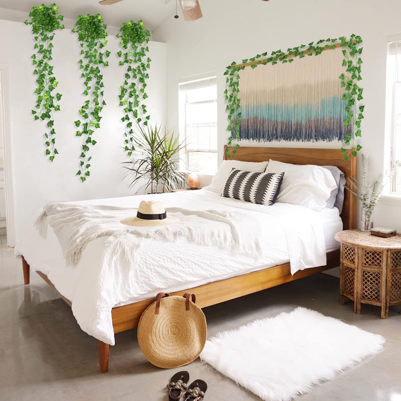CQURE 12 Pack 84Ft Artificial Ivy Garland  Fake Vines UV Resistant Greenery Leaves Fake Plants Hanging Aesthetic Vines for Home Bedroom Party Garden Wall Room Decor - Image 3