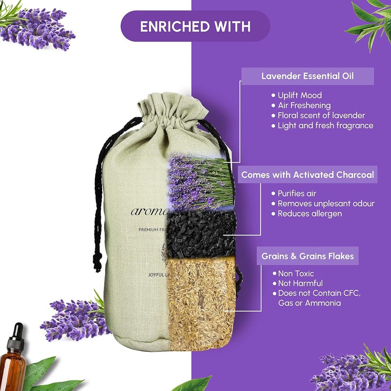 Aromahpure Premium Home Perfume Flakes with Activated Charcoal Air Purifier with Fresh Fragrances Joyful Lavender Lavender 100 gm Home Air Freshener Use in Home Kitchen Wardrobe - Image 2