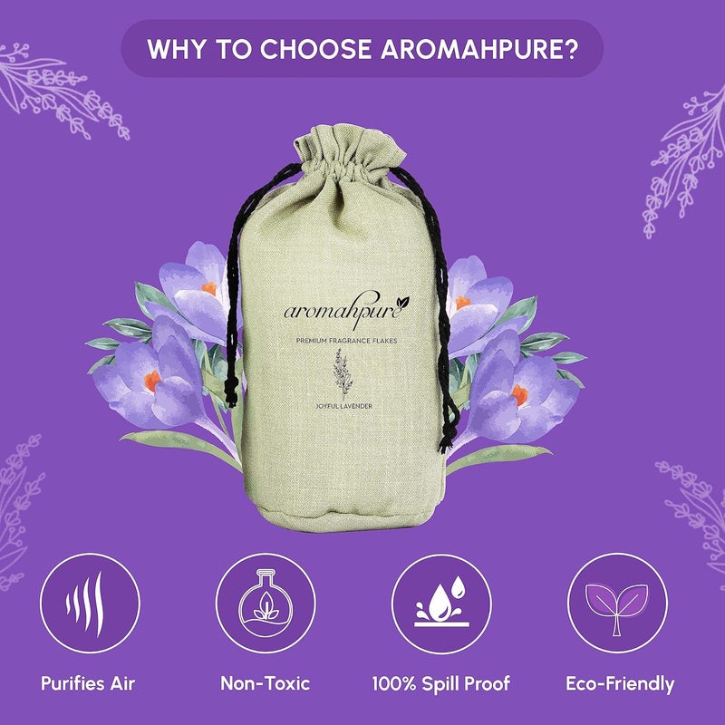 Aromahpure Premium Home Perfume Flakes with Activated Charcoal Air Purifier with Fresh Fragrances Joyful Lavender Lavender 100 gm Home Air Freshener Use in Home Kitchen Wardrobe - Image 3