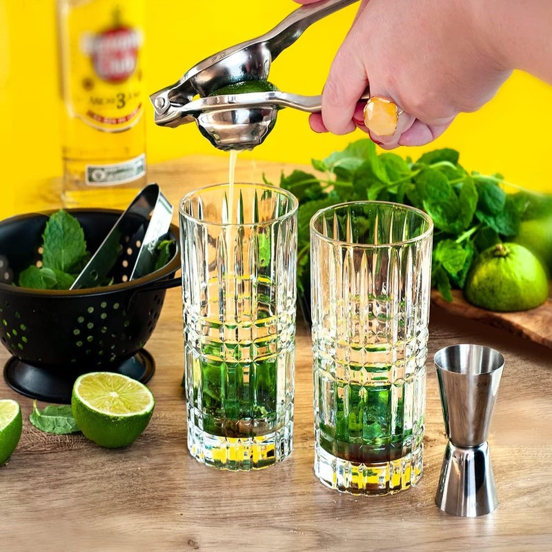 FINSTER Glass Crystal Cut Long Juice Glasses Set of 12300ml Transparent Tall Highball Milkshake Water Glass Set Cocktail Mocktail Tumbler - Image 4