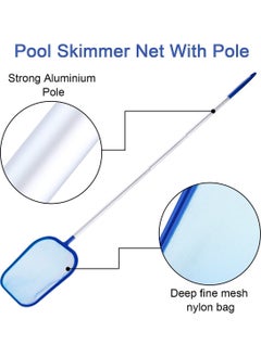 SYOSI Pool Skimmer Net Leaf Fine Mesh Skimming with Telescopic Pole  - Image 3