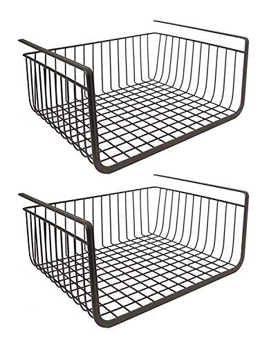 Styleys Kitchen Under Cabinet Shelf Wire Rack Organizer Storage Undershelf Basket (Black, 15.5-inch S11027) - Set of 2, Tiered Shelf - Image 5
