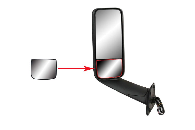 LONGLING Replacement Angle Lower Small Convex Door Mirror Glasses come with Heated and Plate for Freightliner Cascadia 2018 to Onward - Image 3