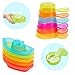 AMCHSURI Baby Bath Toys for Kids Ages 13 11PCS Mold Free Bath Toys for Toddlers 24 with Colorful Floating Boats and Spoons Baby Toddler Bathtub Sand Beach Pool Water Toys for Christmas Birthday Gifts - Image 3