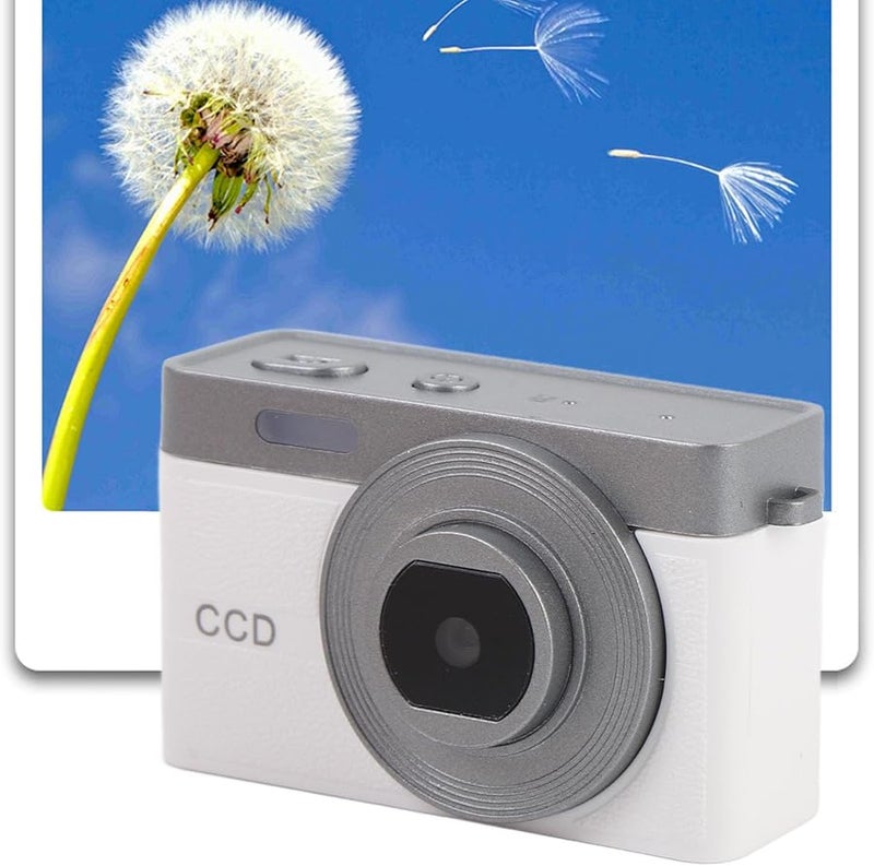 White Miniature Digital Camera 1080P HD Portable for Students with Macro Function 16x Zoom - Image 3