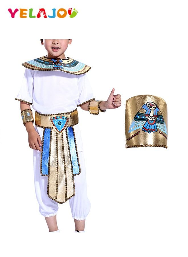 YelaJoy Children's Egyptian Pharaoh Costume Women's Egyptian Queen Costume Men's Pharaoh Costume, Cleopatra Costume, Nile Queen Halloween Role Playing Party Costume - Image 1