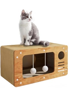 A.M Cat Scratcher House, Cat Cardboard Box with Cat Scratch Pads, Sofa Shaped Scratcher Cat Toy for Indoor Cats, Easy to Assemble  - Image 1