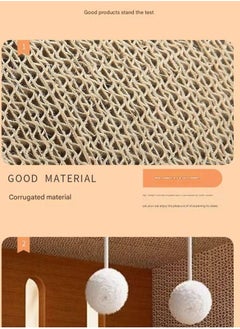 A.M Cat Scratcher House, Cat Cardboard Box with Cat Scratch Pads, Sofa Shaped Scratcher Cat Toy for Indoor Cats, Easy to Assemble  - Image 5