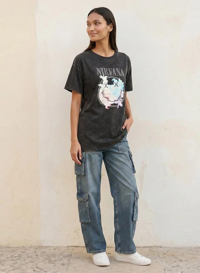 اس بي كاركترز CHR L OVERSIZED GRAPHIC BLING TEE