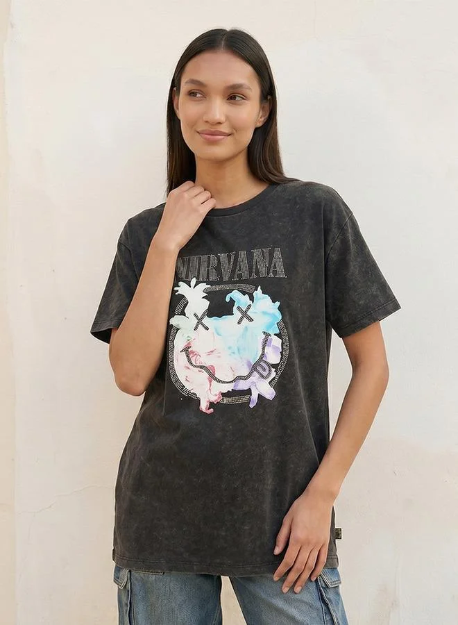 SP Characters CHR L OVERSIZED GRAPHIC BLING TEE