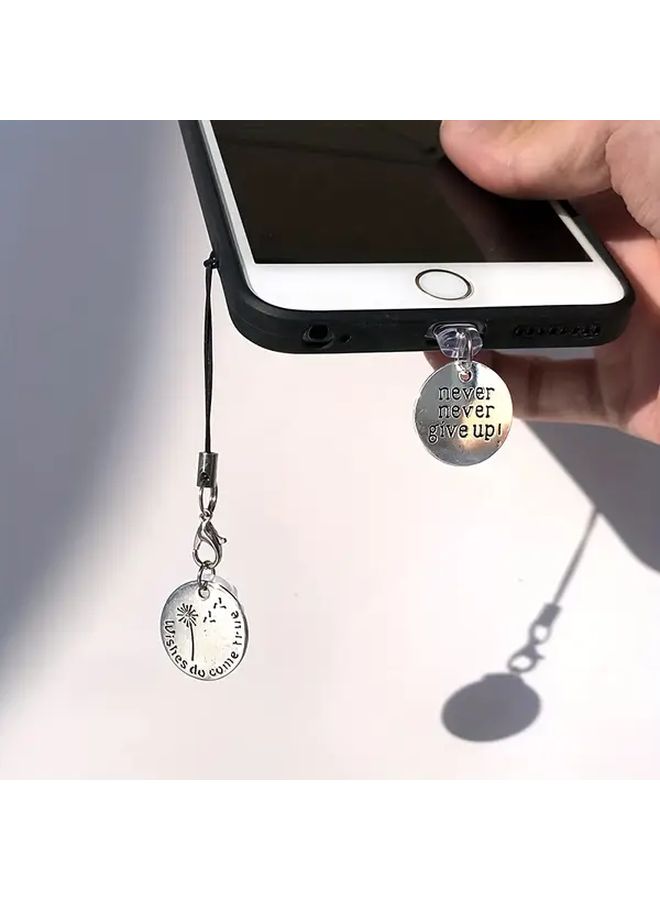 1pc You Are Always In My Heart Never Give Up Motivational Phone Dust Plug Inspirational Design Durable Aluminum Alloy Compatible With For iPhone 6 To 14 Pro Max Charging Ports Phone Accessory - Image 4