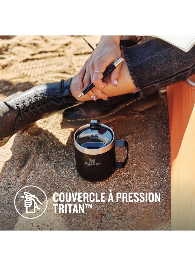 STANLEY " Classic Legendary Camp Mug 0.35L / 12 OZ Matte Black - Double-wall vacuum insulation | Stainless steel camp mug | BPA-free thermal cup | Dishwasher safe | Single server brewer compatible " - Image 2