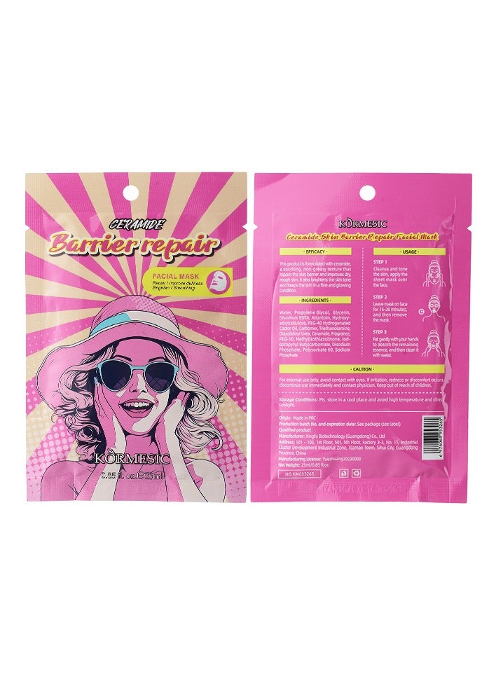 Kormesic Ceramide Barrier Repair Sheet Mask Set - 5 Pack (25ml Each)  - Image 1