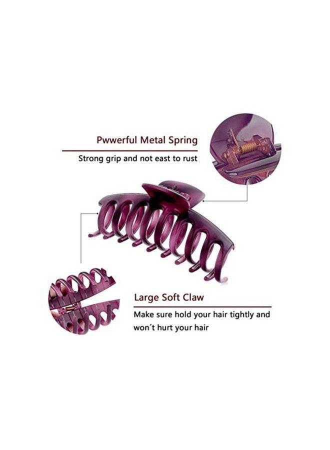 DN Creation Plastic Rectangle Hair Claw Matte Solid Color, Non-Slip Catch Hair Clutcher, Hair Styling Accessories - Assorted Color (Pack of 6) - Image 3