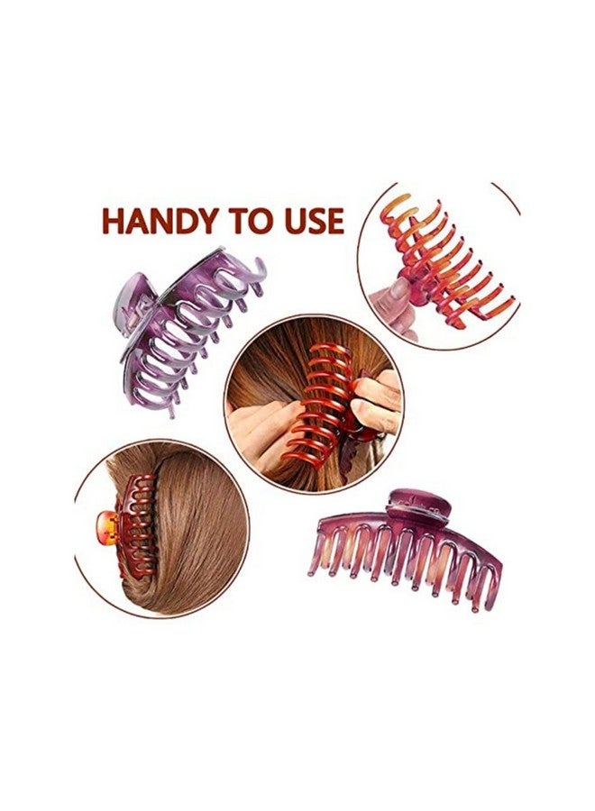 DN Creation Plastic Rectangle Hair Claw Matte Solid Color, Non-Slip Catch Hair Clutcher, Hair Styling Accessories - Assorted Color (Pack of 6) - Image 4