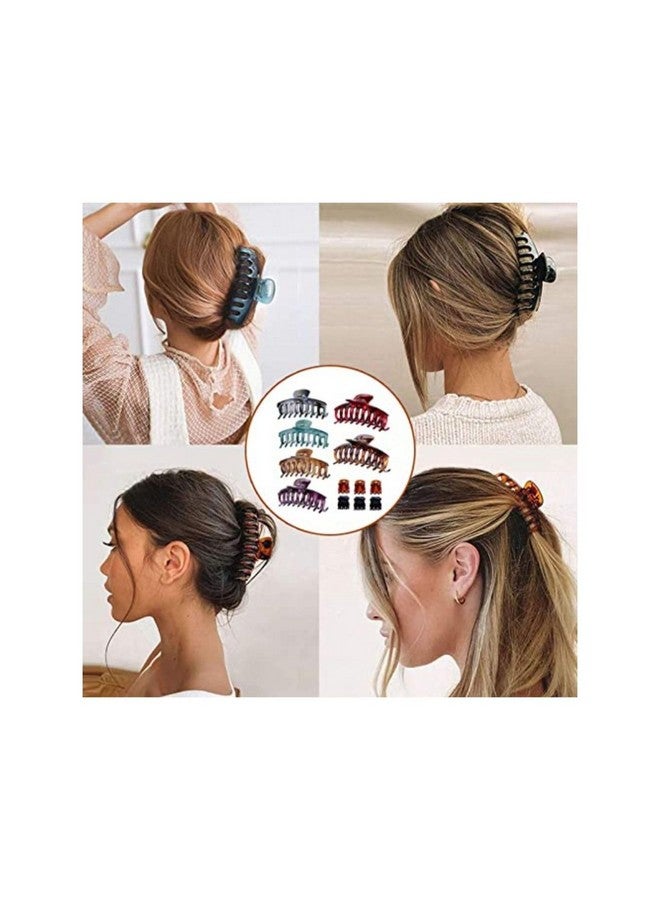 DN Creation Plastic Rectangle Hair Claw Matte Solid Color, Non-Slip Catch Hair Clutcher, Hair Styling Accessories - Assorted Color (Pack of 6) - Image 5