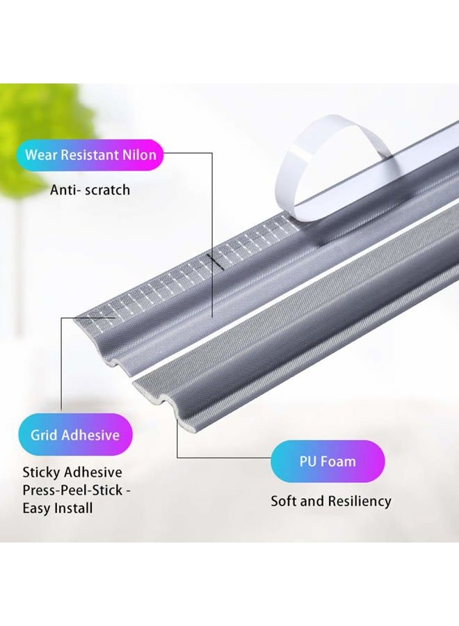 Cuysfead 118 Inch Window Draft Stopper Foam Door Seal Strip Self Adhesive, Window Insulation Tape and Door Side Weather Stripping Soundproof, Door Bottom Sweep Noise Gap Blocker (T Shape, Grey) - Image 2