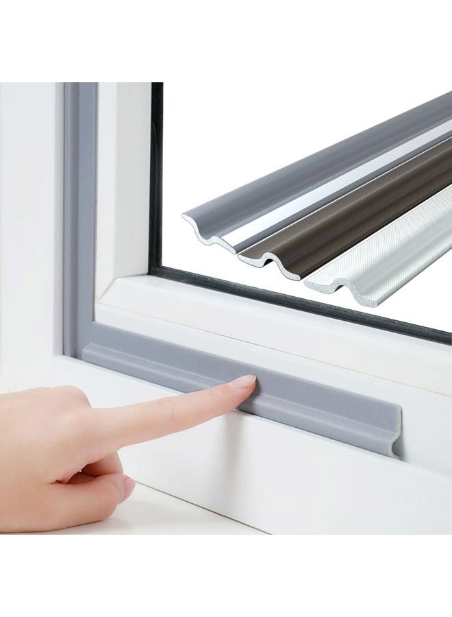 Cuysfead 118 Inch Window Draft Stopper Foam Door Seal Strip Self Adhesive, Window Insulation Tape and Door Side Weather Stripping Soundproof, Door Bottom Sweep Noise Gap Blocker (T Shape, Grey) - Image 1