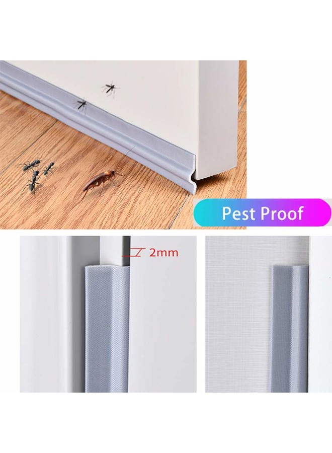 Cuysfead 118 Inch Window Draft Stopper Foam Door Seal Strip Self Adhesive, Window Insulation Tape and Door Side Weather Stripping Soundproof, Door Bottom Sweep Noise Gap Blocker (T Shape, Grey) - Image 5