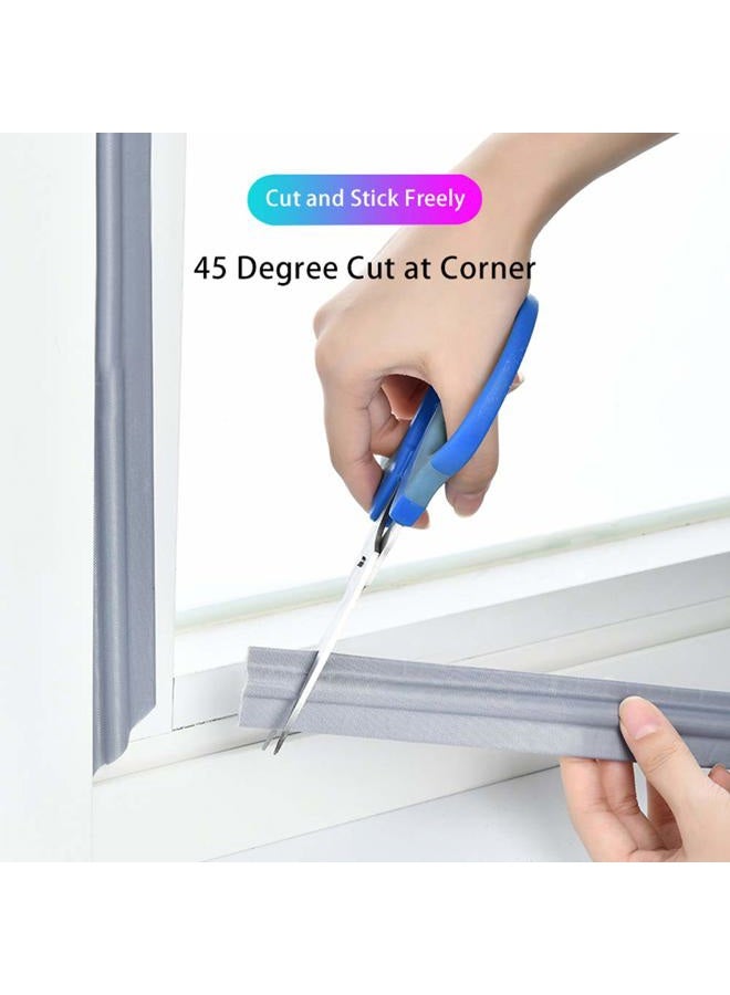 Cuysfead 118 Inch Window Draft Stopper Foam Door Seal Strip Self Adhesive, Window Insulation Tape and Door Side Weather Stripping Soundproof, Door Bottom Sweep Noise Gap Blocker (T Shape, Grey) - Image 4