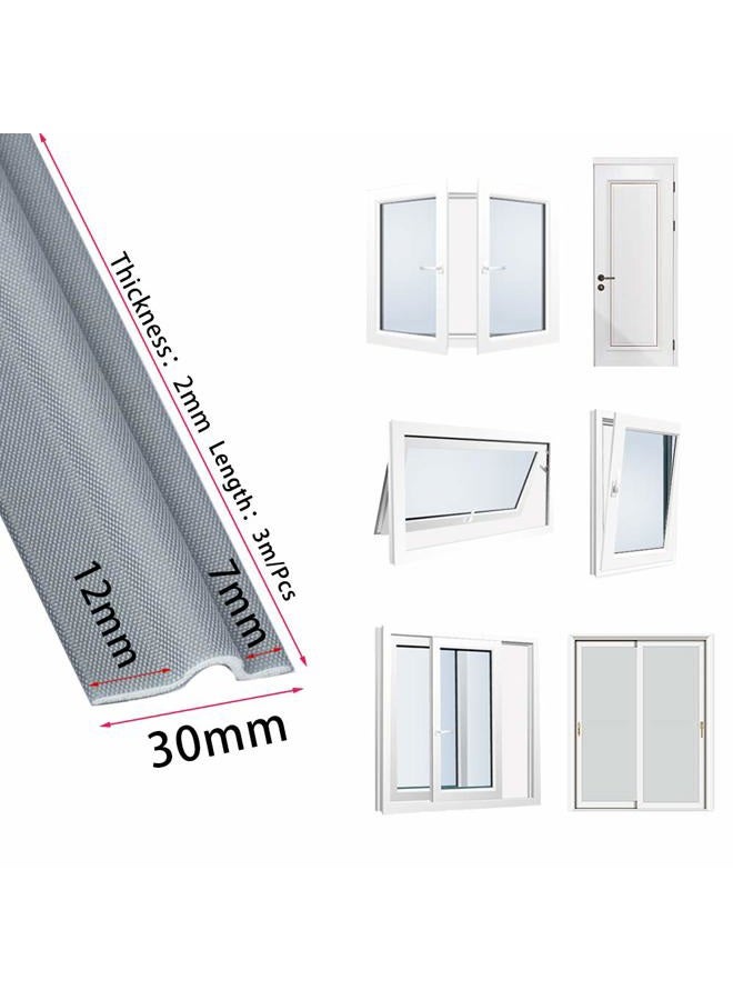 Cuysfead 118 Inch Window Draft Stopper Foam Door Seal Strip Self Adhesive, Window Insulation Tape and Door Side Weather Stripping Soundproof, Door Bottom Sweep Noise Gap Blocker (T Shape, Grey) - Image 3