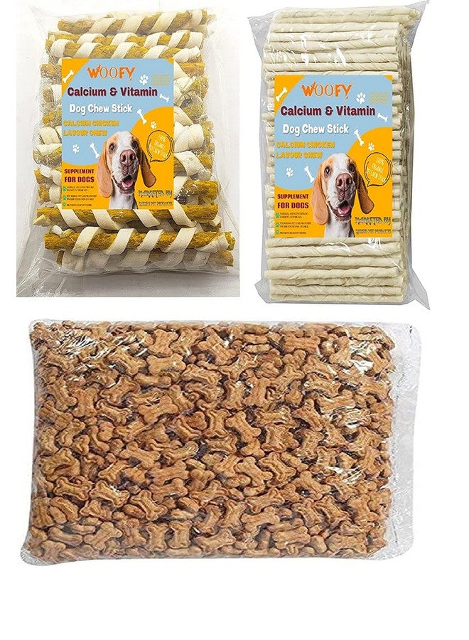 بسكويتات الكلاب والجراء بنكهة الدجاج من مونشي تشيو - عبوة 1 كجم - Image 1