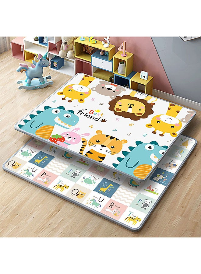 Galaxy سجاد لعب قابل للعكس من جالاكسي للأطفال - سمك 1 سم، غير سام ومقاوم للماء | سجادة لعب قابلة للطي بحجم كبير جداً مع طباعة حيوانات وغابة على الجانبين | سجادة فوم آمنة للأطفال والرضع - Image 4